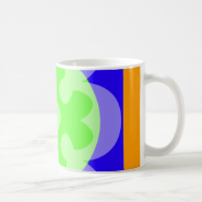 orange blue green coffee mug