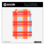 Orange blue red plaid pattern iPhone 3 decals