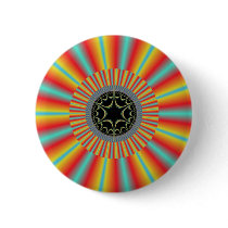 Orange Blue Sunburst Fractal Buttons