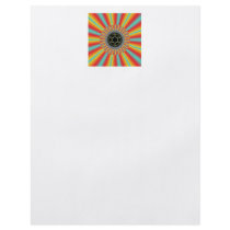 Orange Blue Sunburst Fractal Flyer