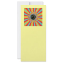 Orange Blue Sunburst Fractal Rack Cards