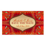 Orange Bohemian Save the Date Business Card sized 