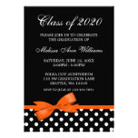 Orange Bow Polka Dots Graduation Announcement