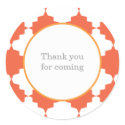 Orange Bridal Shower Favor Labels sticker