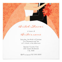 Orange Bridal Shower Invitations