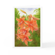 Orange Brilliance watercolor art greeting card