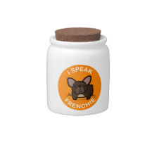 Orange Brindle I Speak Frenchie Candy Jars