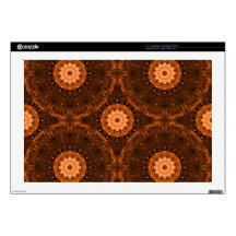 Orange & Brown Mandala Decals For Laptops