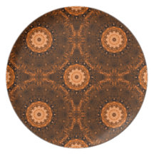 Orange & Brown Mandala Plate