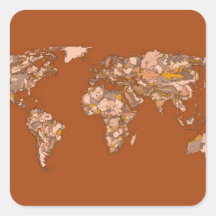 Orange brown mother earth square sticker