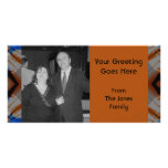 orange brown pattern photo greeting card