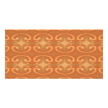 Orange - Brown Pattern, with Swirls. Photo Card