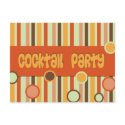 orange brown yellow cocktail party postcards