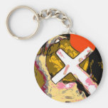 Orange, Brown, Yellow Cross Keychains