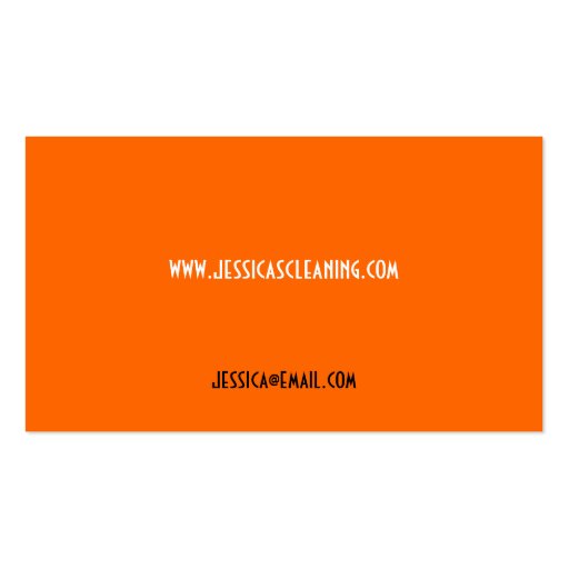 Orange Bubbles Cleaning Service Business Cards (back side)