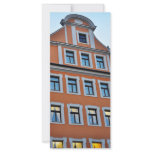 Orange building rack card design