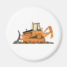 Orange Bulldozer Magnet