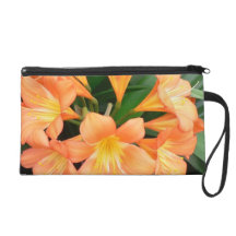Orange Bush Lily Flower or Natal Lily Wristlet Clutch