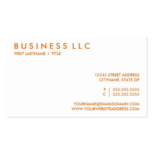 orange. business cards (back side)
