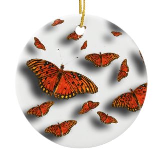 Orange Butterflies Ornament