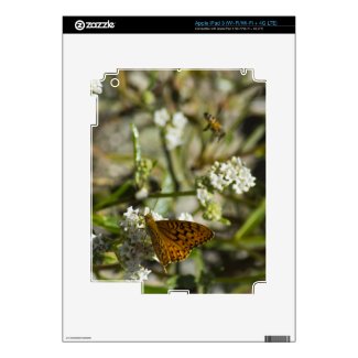 Orange Butterfly and Bee Decal For Ipad 3