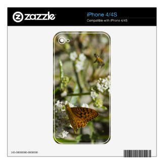 Orange Butterfly and Bee Decal For Iphone 4s