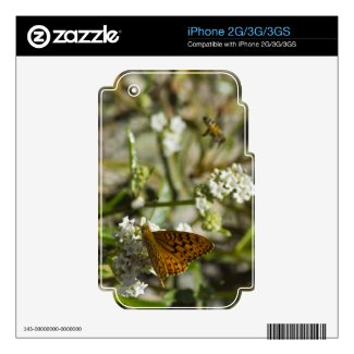 Orange Butterfly and Bee Skin For Iphone 3g