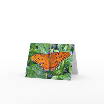 Orange butterfly greeting card