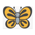 Orange Butterfly Cartoon postcards