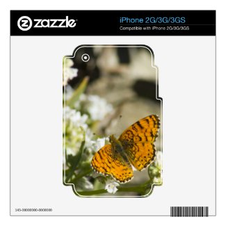 Orange Butterfly Decal For Iphone 3