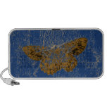 Orange Butterfly on Blue Laptop Speaker