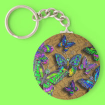 Orange Butterfly Rug keychain keychains