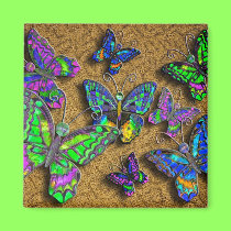 Orange Butterfly Rug magnet magnets