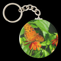 Orange Butterfly Upclose keychains