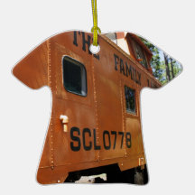 Orange Caboose Christmas Ornament