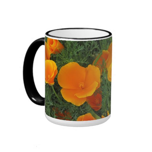 Orange California Poppies Coffee Mugs