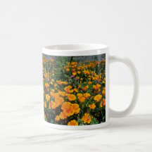 Orange California Poppies flowers Coffee Mugs