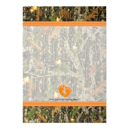 Orange - Camo Baby Boy Shower Invitation