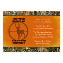 Orange - Camo Birthday Boy Invitations
