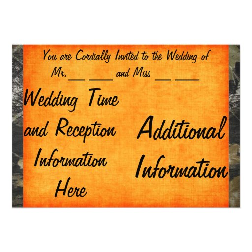 Orange Camo Invitations
