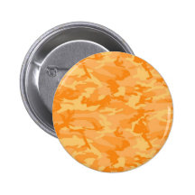 Orange Camo Pinback Button