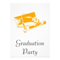 Orange Cap & Diploma invitations