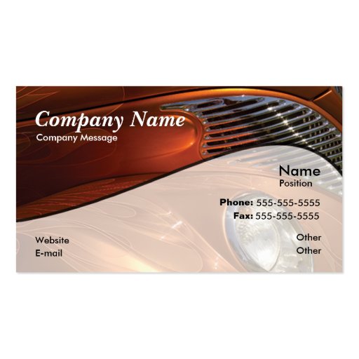 Orange Car Business Cards (front side)