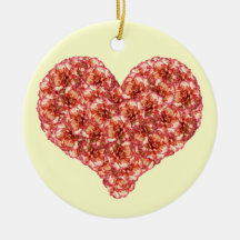 Orange Carnations Heart Ornament