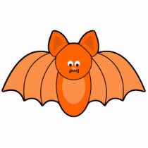 Orange Cartoon Bat Halloween Ornament Photo Cut Outs