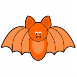 Orange Cartoon Bat Halloween Ornament Photo Cut Outs
