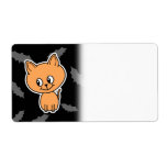 Orange Cat and Bats. Shipping Label