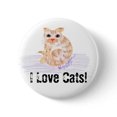 Orange Cat Pinback Buttons by pidgiefund