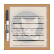 Orange Cat Circle Small Dry Erase Board