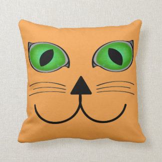 cat face throw pillow